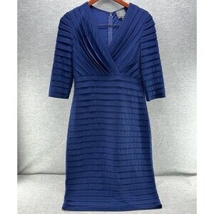 ADRIANNA PAPELL - Royal Blue Tiered 1/4 Sleeve Cocktail Dress Size 8  A51